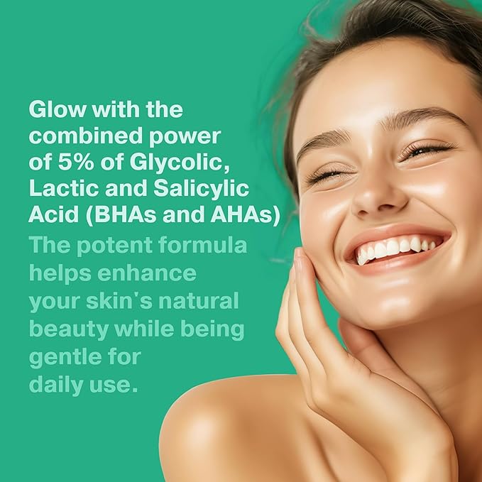 2X BIGGER 2OZ, Go Radiance 5% Glycolic Acid Serum, Salicylic Acid Serum for Acne-prone Skin, BHA Liquid Exfoliant, AHA Peel Lactic Acid Serum, Gentle Glycolic Acid Peel For Oil Control & Pore Reducer