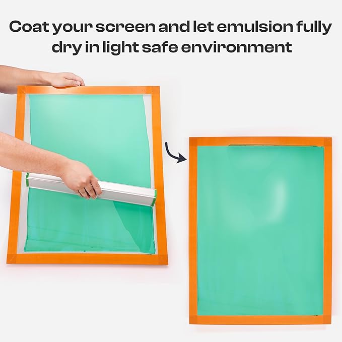 Caydo Screen Printing Emulsion, 32oz Large Capacity Photo Emulsion with Diazo Sensitizer, Measuring Cup, Gloves, and Stir Sticks, Screen Printing Emulsion Kit for Screen Printing Frames
