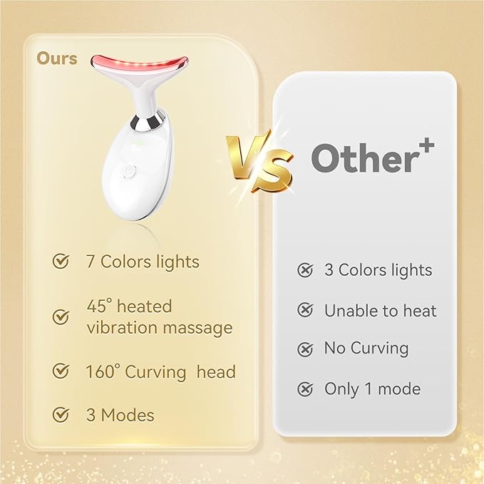 7 Color Face Massager Tool, Multifunctional Neck Facial Massager, Portable Face culpting Wand for Skin Care