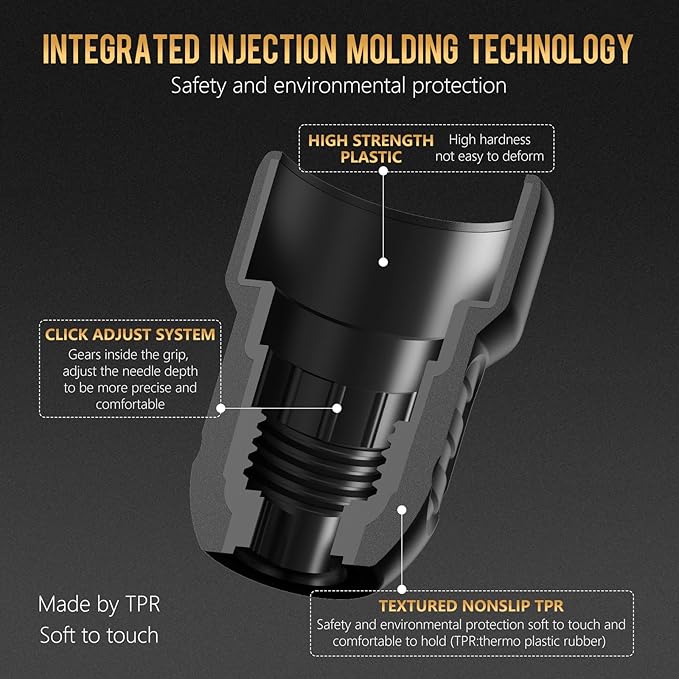 Ambition Soldier P3 Disposable Tattoo Grips - 12Pcs 28mm Professional Tattoo Rubber Grip Cover with Click Adjust System Supply for Rotary Soldier, Zetton, Torped & Shura Tattoo Pen Machine Gun