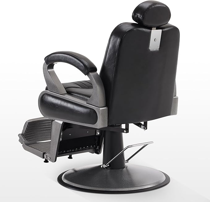 BarberPub All Purpose Barber Chair with Heavy Duty Pump,Reclining Adjustable Swivel Hair Styling Spa&Salon Chair for Hair Stylist, Home Salon,Barbershop 9502 (Black)
