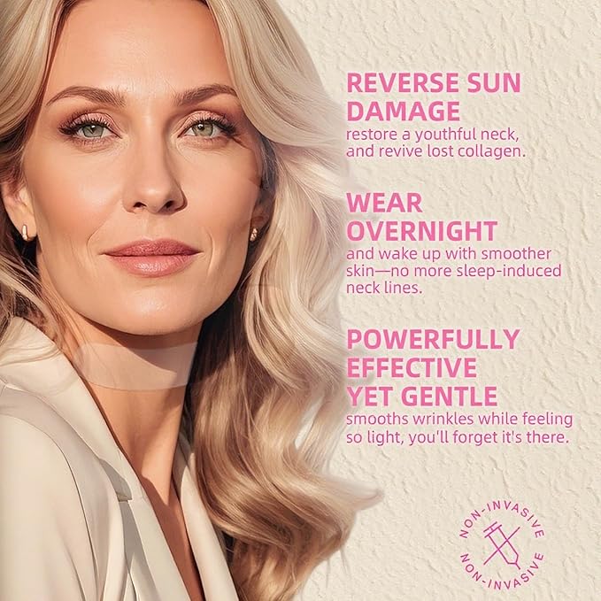 HUAFA 3PCS Silicone Neck Wrinkle Patches, Overnight Reusable Silicone Smoothing Pads, Reusable Anti-Aging Pads for Smoothing & Firming (1.5-Mo Supply)