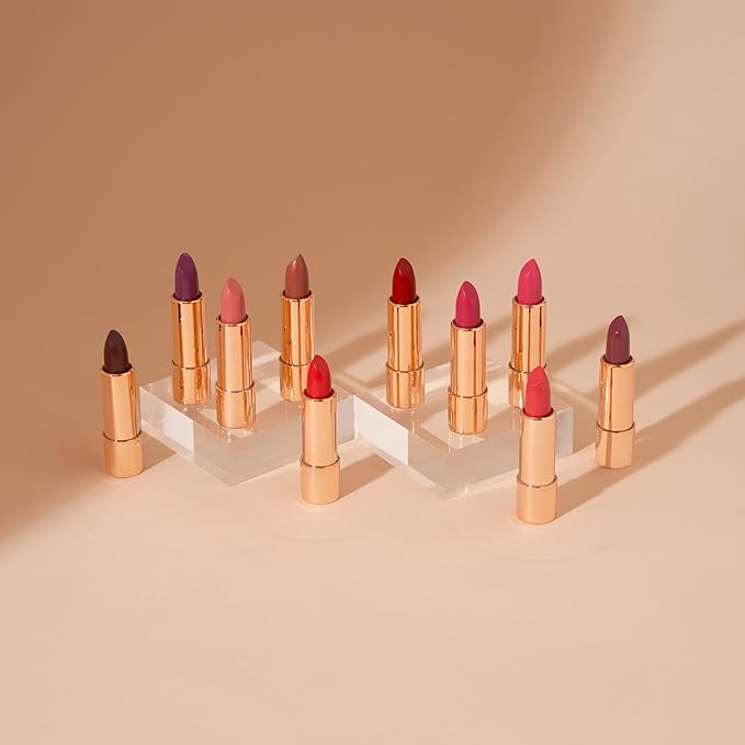 YENSA Vibrant Silk Hydrating Lip Stick - Long Lasting Lipstick with Hyaluronic Acid, Vitamin E & Super Oils - High Pigment Color & Semi Glossy Finish - Moisturizing Formula - Passion (0.12 oz)