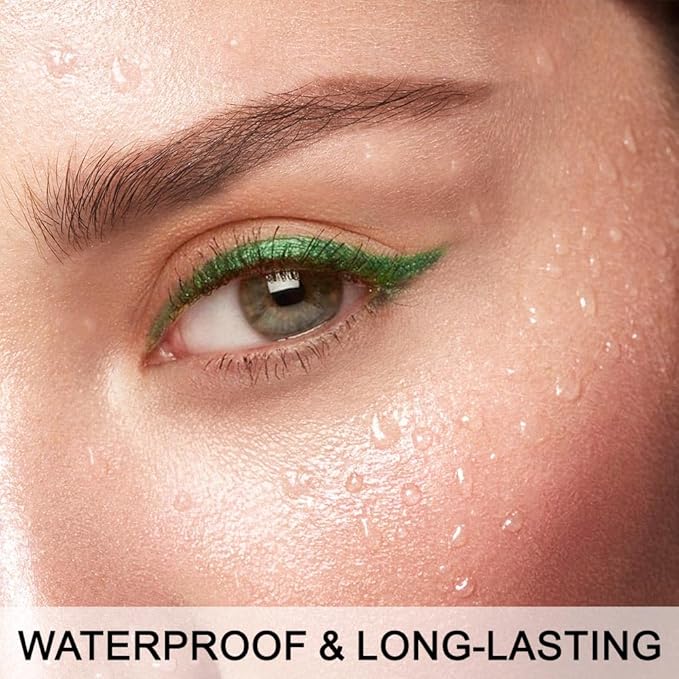 Kaely Green Waterline Pencil Eyeliner, Sharpenable Multi-Use Gel Eyeliner Pencil, Eye Liner Waterproof Smudge proof, Smooth Eye Makeup Liners, delineador de ojos contra el agua, 08