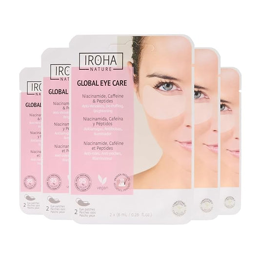 Eye Masks, Reduces Wrinkles, Dark Circles & Puffiness - Pack of 5 Pairs - Hydrating Patches with Niacinamide, Caffeine, Peptides - Vegan, Cruelty-Free, Skincare, Under Eye Treatment, Gift