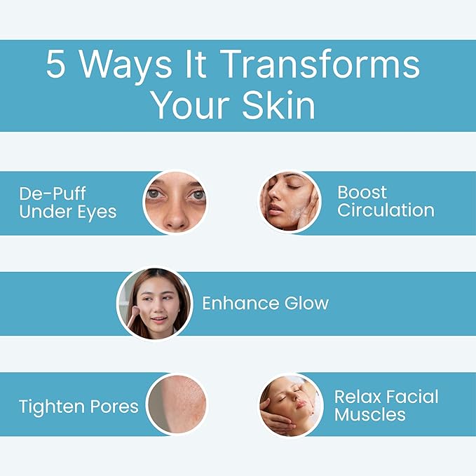 CRYO FACE Roller: Premium Ice Roller for Face Lift, Wrinkles, Double Chin Reducer, Self Care Gifts, Skin Care Tools, Radiant Glow (Beige)