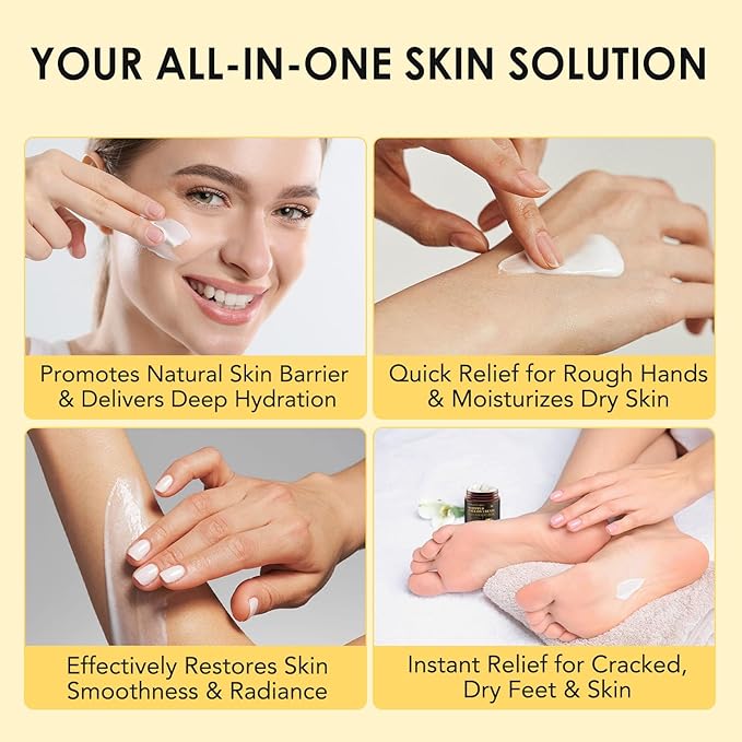 WHLH & WELL-BEING Beef Tallow for Skin, Beef Tallow and Honey Balm, Moisturizer for Face & Body Skin Care(1Pack)