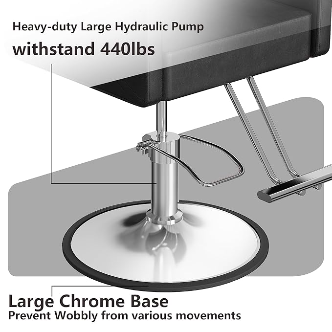 Barber Chair for Hair Stylist, Height Adjustable Hydraulic Hair Salon Chair, 360 Degrees Rotation, Multi-Function Shampoo Chair for Salon Home Barbershop, Black