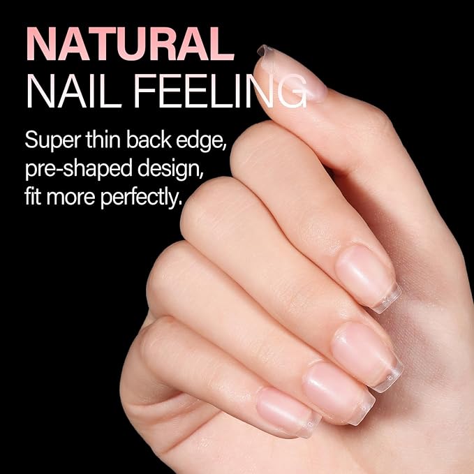 AILLSA Extra Short Coffin Nail Tips 450PCS Full Cover Acrylic Gel Clear Nail Tips Double-sided Matte Pre-Shaped Press on False Nail Tips for Nail Extension Fake Nails Manicure 15 Sizes