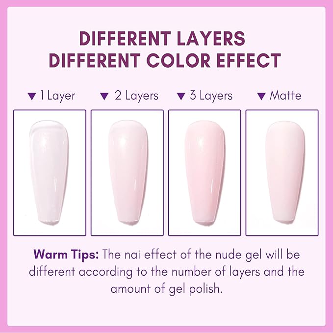 Makartt Gel Nail Polish: Jelly Pink Gel Polish Glitter Natural Nude Soak Off UV/LED Gels for DIY Manicure & Nail Art Designs, Home & Salon Use - Soft Whisper 15ml