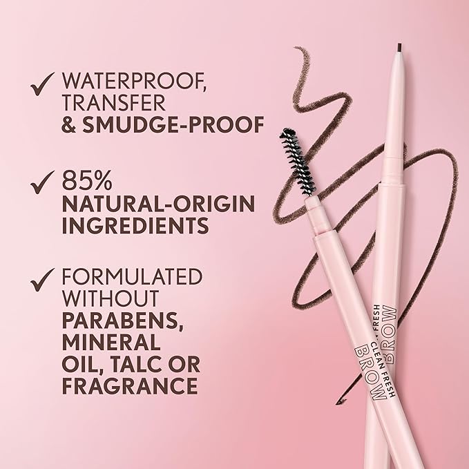 Covergirl Clean Fresh Brow Nano, 300 Auburn, Eyebrow Pencil, Ultra-Precise Tip, Waterproof, Transfer-Resistant, Built-In Spoolie, Vegan Formula, 0.001oz