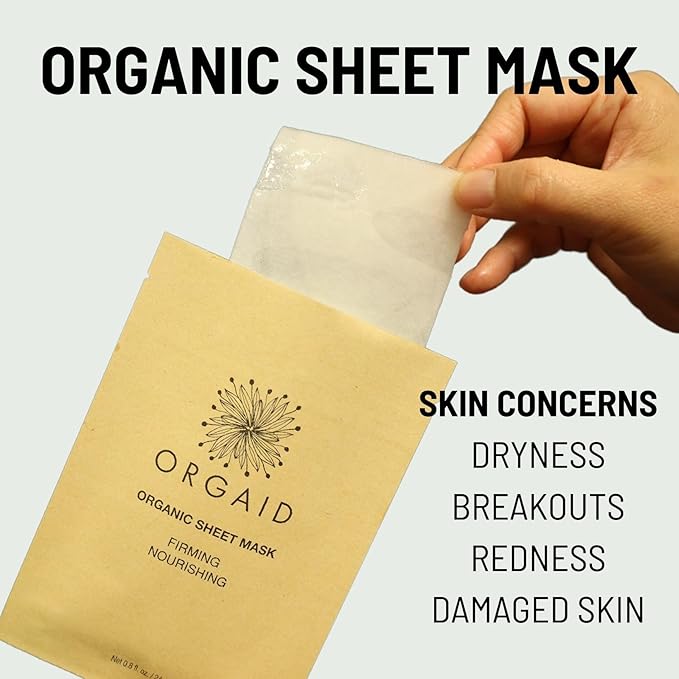 ORGAID Organic Sheet Mask | Made in USA (Assorted Multi-pack, pack of 6)