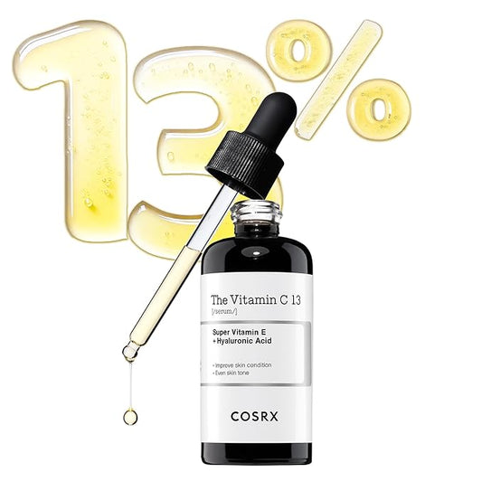 COSRX Pure Vitamin C 13% Serum with Vitamin E & Hyaluronic Acid, Hydrating Facial Serum for Fine Lines, Uneven Skin Tone & Dull Skin, 0.67fl.oz/20ml, Korean Skin Care, Stocking stuffers for women