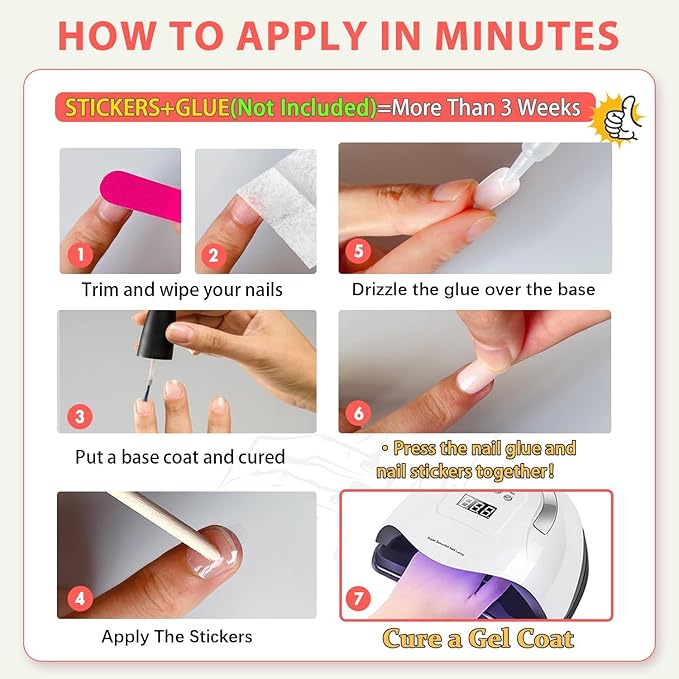 KQueenest Short Press-on Nails - Square, Baby Blue, Glazed Gel, Acrylic, Pure Fake, Short, Natural, Petite, Bright, Stick-on Nails for Fingers