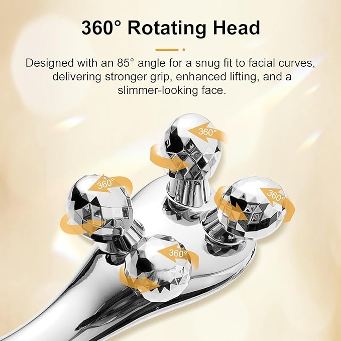 Manual Roller Massager for Face and Body, Lightweight Plastic Portable Massage Tool with 360° Rolling Design and Ergonomic Handle, Compact Self-Care Accessory for Home or Travel