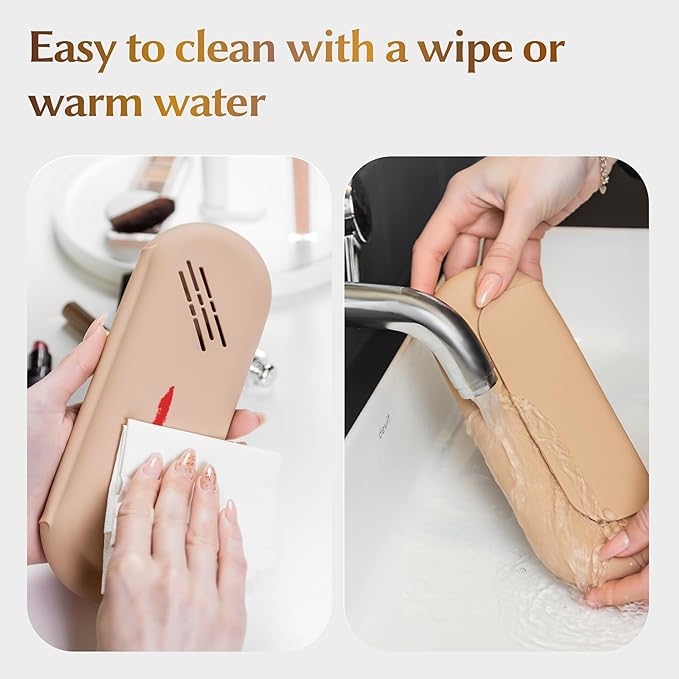 Silicone makeup brush holder, travel