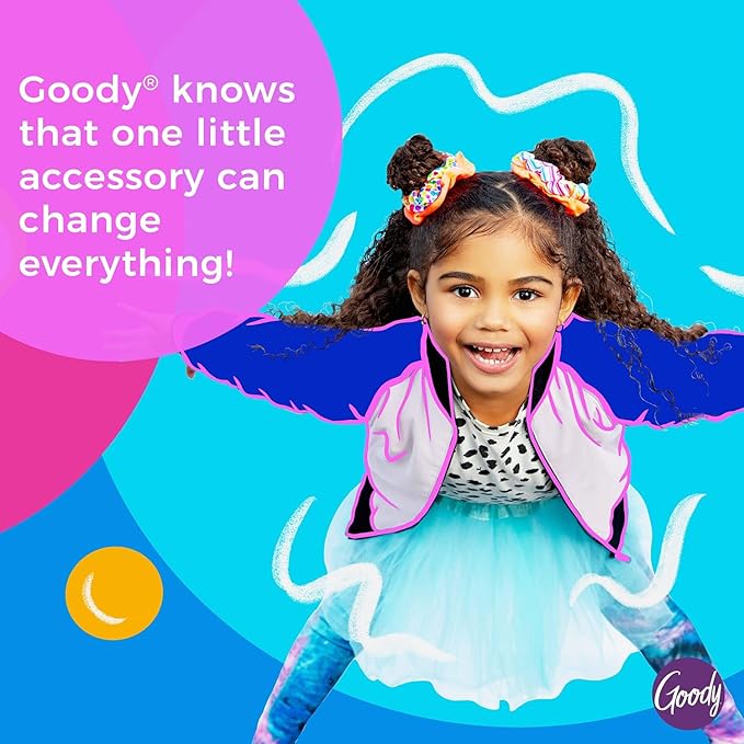 Goody Girls Ouchless Elastic Hair Tie - 72 Count 2MM, Assorted Bright and Pastel Colors - Perfect for Fine to Medium, Curly Hair - Pain Free Hair Accessories for Children, Girls and Boys