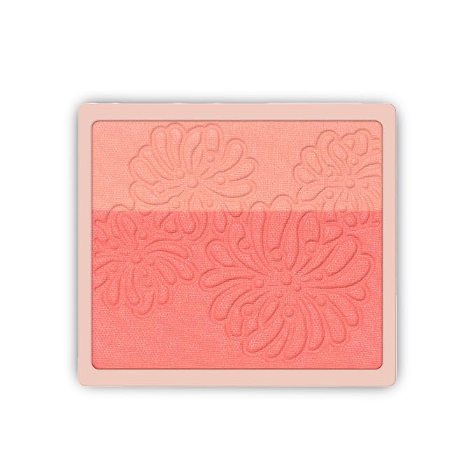 Paul & Joe Pressed Blush Palette Refill Only, Case Sold Separately, Oil-Absorbing Blush Powder, Bi-Color Face Blushes with Fitting Veil Powder, Light Beige and Orange, 08 Chat Capricieux, 0.17 oz
