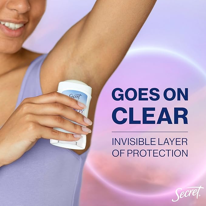 Secret Whole Body Deodorant Dry Feel Stick + Absorbs Sweat for Women, Naturally Derived Ingredients, Completely Clean Scent, Aluminum Free Deodorant Stick, 72 HR Odor Protection, 2.4 oz