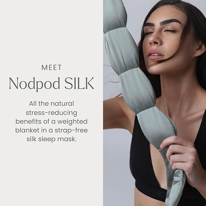 Nodpod Gentle Pressure Silk Sleep Mask | Patented Light Blocking Design for Sleeping, Travel & Relaxation | Bead Filled, Machine Washable (Willow)