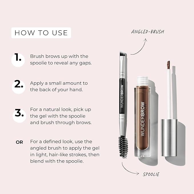WUNDERBROW Eyebrow Gel, Waterproof, Smudgeproof, Lasts for Days, Shade: Auburn, Vegan and Cruelty-Free