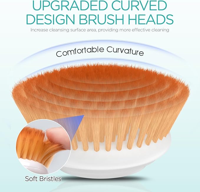 Facial Cleansing Brush-Spin Face Scrubber Exfoliator Rechargeable, 2-Speed Rotation, Electric Face Wash Brushes for Cleansing and Exfoliating, with 2 Brush Heads, Blue