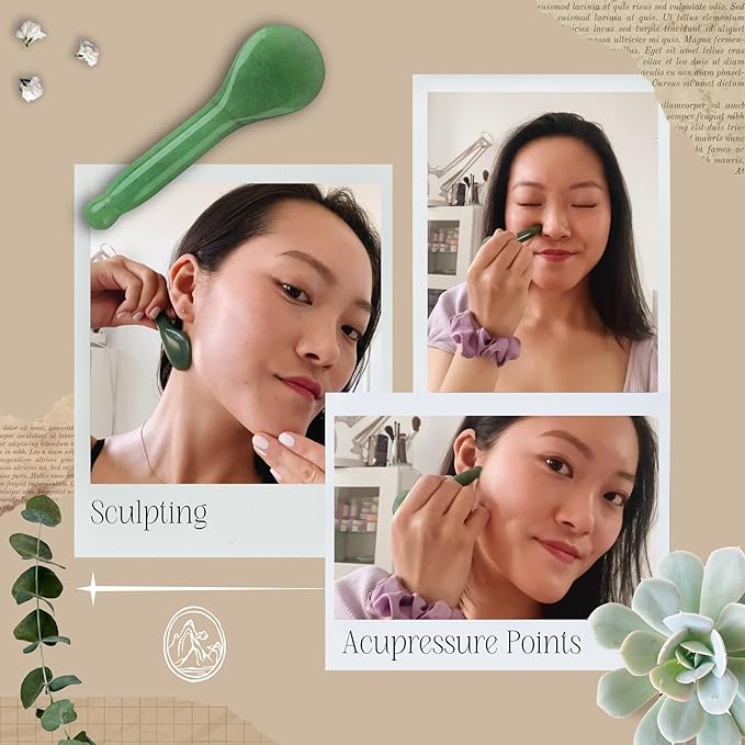 Mount Lai - The Gua Sha Facial Lifting Tool (Jade Gua Sha Spoon, Gua Sha)