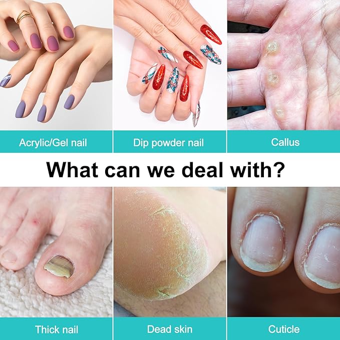 COSLUS Cordless Nail Drill Electric File: Professional for Acrylic Gel Dip Powder Nails Portable Nail Drill Machine Kit for Manicure Pedicure Nail Set with Everything Rechargeable Lightweight Blue