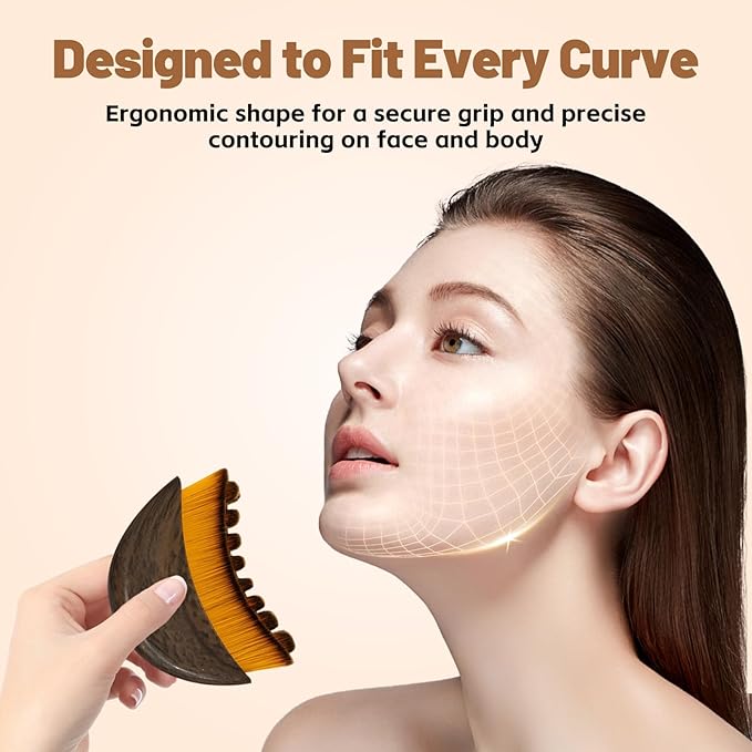 Lymphatic Contour Face Brush,Contour Face Brush for Lymphatic Drainage,Dry Lymphatic Drainage Massager,Ergonomically Designed to Fit The Skin Precisely
