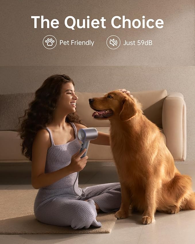 Laifen Swift Special Hair Dryer, High Speed 200M Ionic Blow Dryer with 110, 000 RPM Brushless Motor for Fast Drying, Low Noise, Hairdryer with Magnetic Nozzles