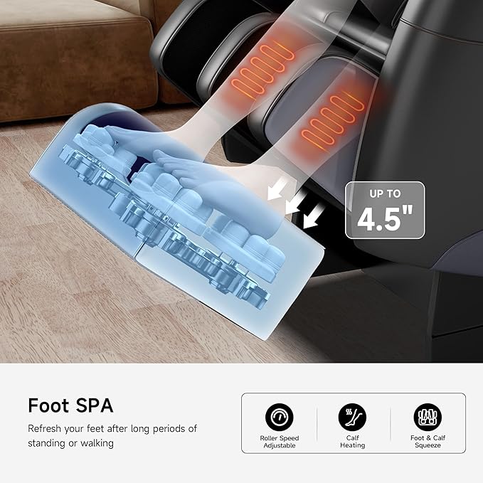 2025 Massage Chair Full Body, Zero Gravity Recliner with 6 Auto Modes, Foot Massage, Heating, Bluetooth, Black