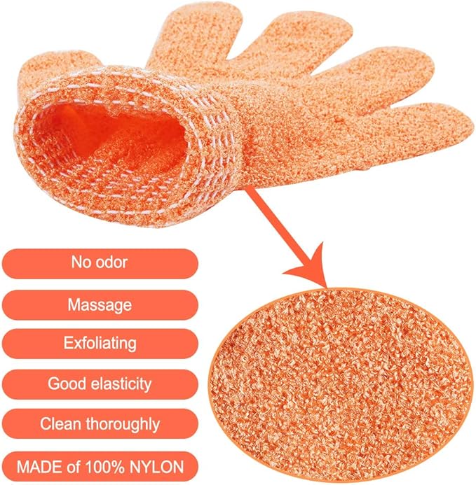 16 pcs exfoliating shower gloves,double