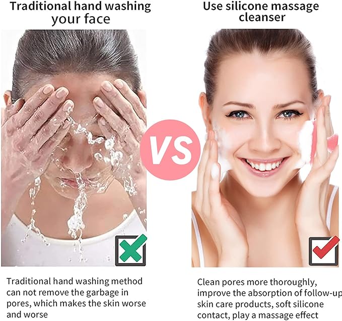VWMYQ Silicone face Scrubber for Women Facial Cleansing Brush Silicone Face Wash Brush Manual Waterproof Cleansing Skin Care Face Brushes for Cleansing and Exfoliating
