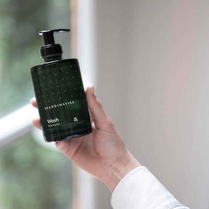 Skandinavisk SKOG ‘Forest’ Hand & Body Wash, Scent Notes: Pine Needles and Fir Cones, Birch Sap and Woodland Lily of the Valley, Coloured Glass Bottle With Pump, 6.75 fl. oz.