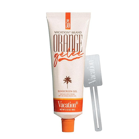 Vacation Orange Gelée SPF 30 Gel & Tube Key Bundle, Hydrating Balm-to-Oil Sunscreen, Mineral-Oil Free, Water-Resistant, Travel Size, 3.12 Oz.