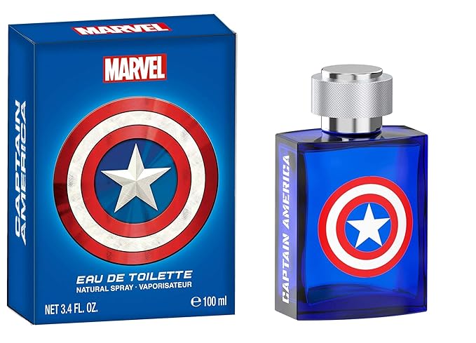 Marvel Captain America, Fragrance, for Men, 3.4oz, 100ml, Eau de Toilette, EDT, Cologne, Spray, Made in Spain, By Air Val International