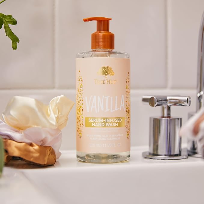 Tree Hut Vanilla Serum Infused Hand Wash, Nourish & Hydrate Hands, Strengthening Skin Care, Long-Lasting Scent, Cleanse & Lock in Moisture, Cermamides, Holiday Gift & Stocking Stuffer, 11 fl oz
