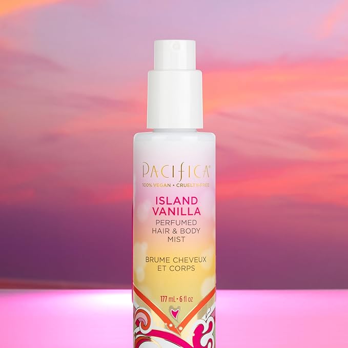 Pacifica Mini Island Vanilla Hair Mist Perfume and Full Body Spray for Women - Body Mist Fragrance Spray for A Mood-Lifting Experience, Paraben-Free, Clean Beauty Alcohol-Free, Vegan 2 oz