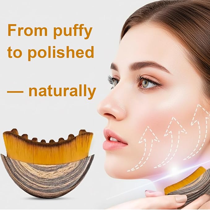 Stainless Steel Gua Sha Tool & Lymphatic Drainage Face Brush Set, TWPER Facial Massage Kit for Jawline Sculpting Puffiness Lifting Relaxation, Contour Face Brush with Storage Case