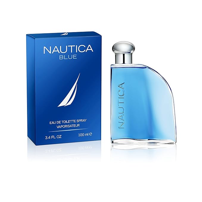 Nautica Blue Eau de Toilette 3.4 fl oz (Pack of 1), Notes of Basil, Jasmine, and Cedarwood, Men's Fragrance, Long Lasting, Everyday Fragrance, Travel Size