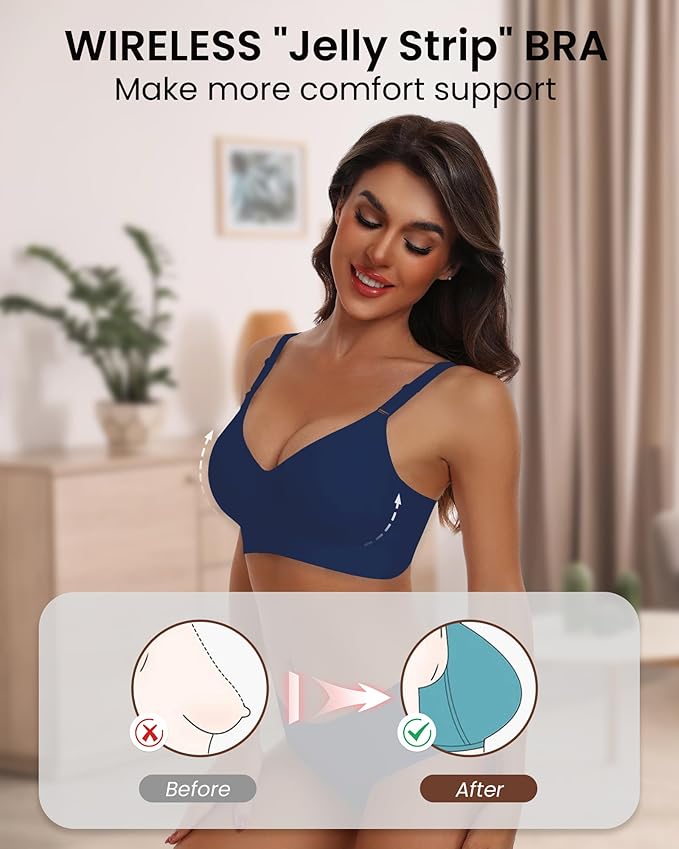 HORISUN Comfortable Seamless Full Coverage Bra for Women Wireless Bras with Soft Support Regular and Plus Size