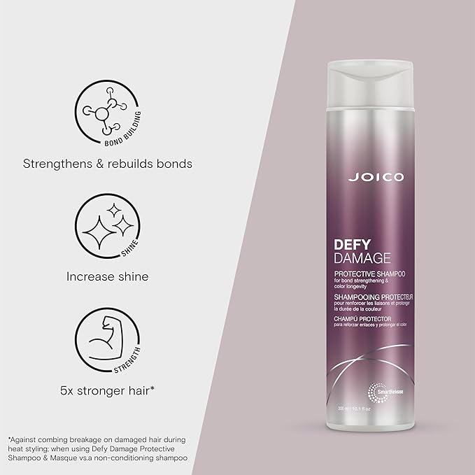 Joico Defy Damage Protective Shampoo | For Color-Treated Hair | Strengthen Bonds & Preserve Hair Color | With Moringa Seed Oil & Arginine | 10.1 Fl Oz