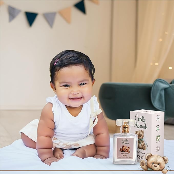 Nova Scents| Baby Cologne| Baby Perfume| Alcohol Free, Hypoallergenic, Paraben Free| Floral, Fresh, Powdery| Gentle Scent for Babies & Toddlers| 1.7oz, 50 ml- Cuddly Moments