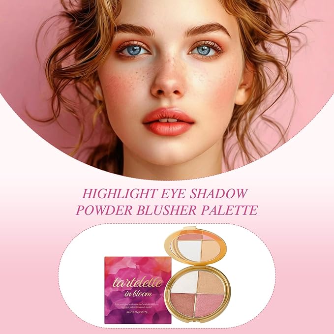 Glowjiu Glow Gallery Eye and Cheek Palette for Eyeshadow Makeup, Makeup Palettes Contour Kit, Shimmer Glow Face Palette for Women, Natural Glow Contour Powder, Gentle on Skin, Durable and Stable