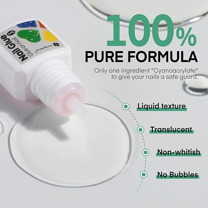 Super Solid Nail Glue for Acrylic Nails Press Ons 5ML*3pcs Professional for Press On Nails, False Nails Tips, Nail Decors, Fast Drying Nail Glue Kit Long Lasting