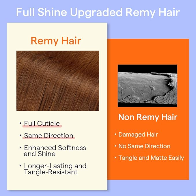 Full Shine Auburn Clip in Hair Extensions 14 Inch Auburn Human Hair Clip in Extensions for Short Thin Hair for Regrowth 7 Pcs 120 G