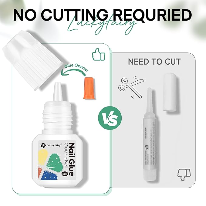 Super Solid Nail Glue for Acrylic Nails Press Ons 5ML*3pcs Professional for Press On Nails, False Nails Tips, Nail Decors, Fast Drying Nail Glue Kit Long Lasting