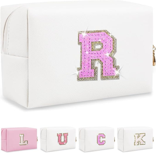 Personalized initial letter makeup bag,