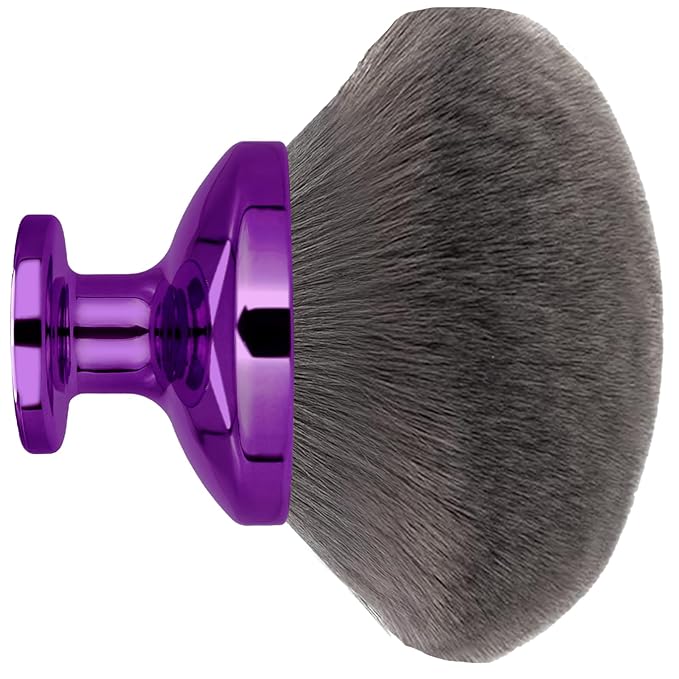 Extra Large Body Makeup Brush For Self Tanner, Leg Makeup &Bronzer Blend,90 mm Wide-headed Kabuki Brush Provides More Even &Pretty Application, Sunscreen Face& Back Makeup Brush, Wet&Dry Use- Purple
