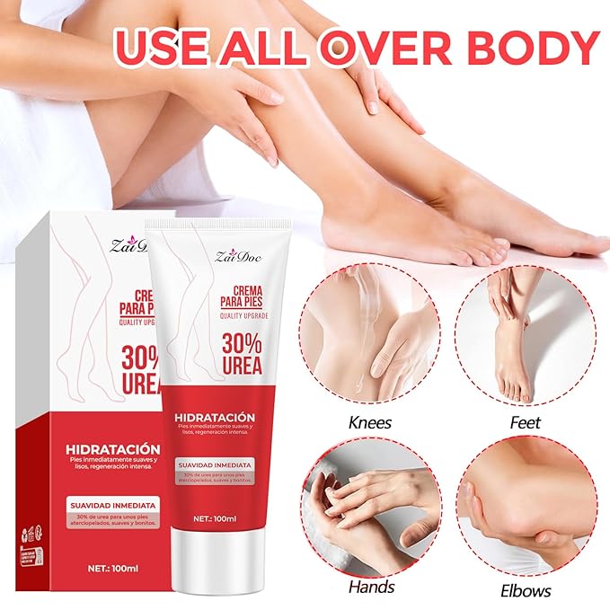 2 Pack Urea Cream 30 Percent for Feet 3.38 oz, Foot Cream and Hand Cream Maximum Strength with Hyaluronic Acid, Aloe Vera for Deep Moisturizes, Callus Remover